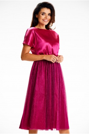 Sukienka A627 - Kolor/wzór: Fuksja