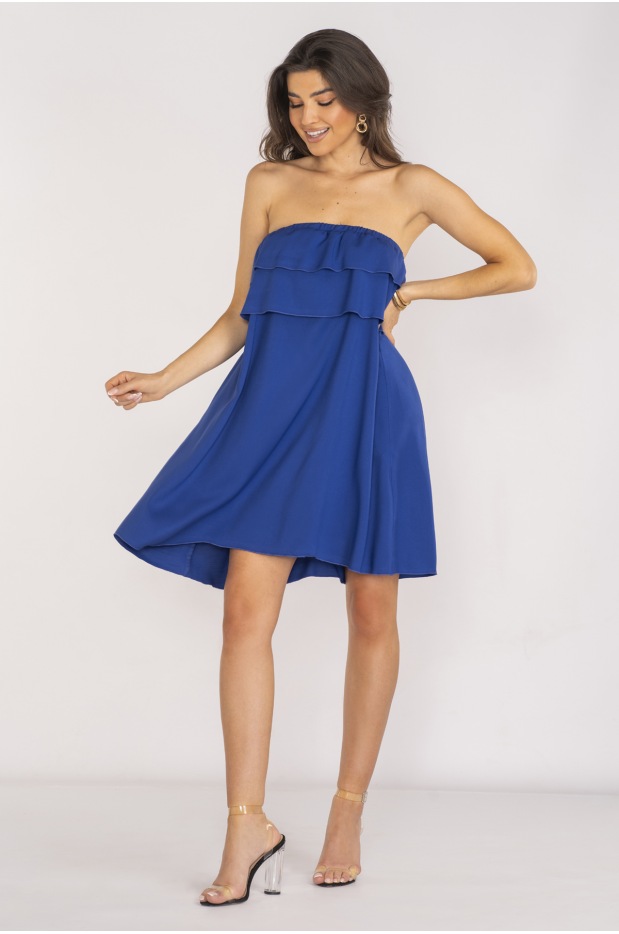 Sukienka A658 - Kolor/wzór: Niebieski