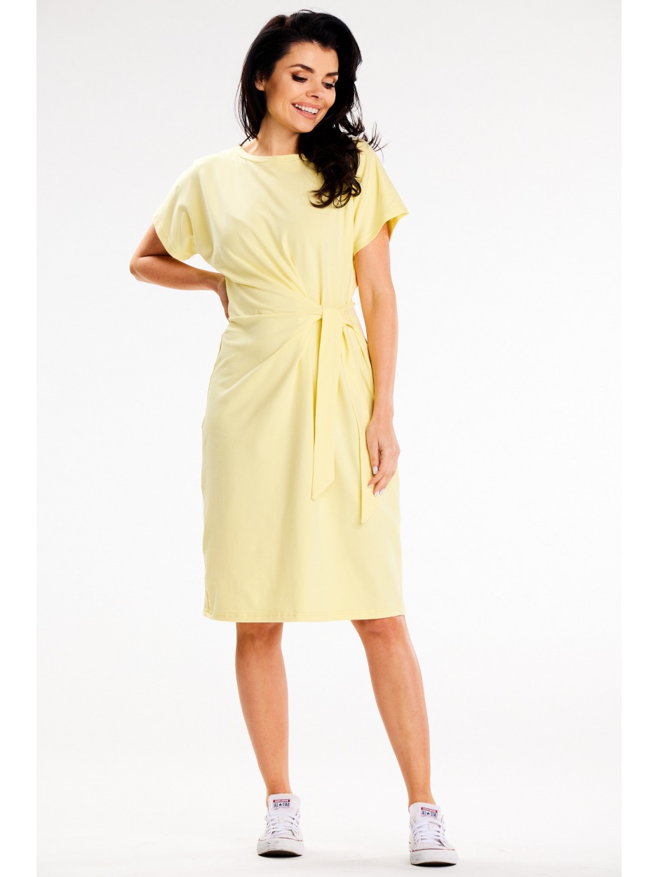 Sukienka M337 - Kolor/wzór: Żółty - tył