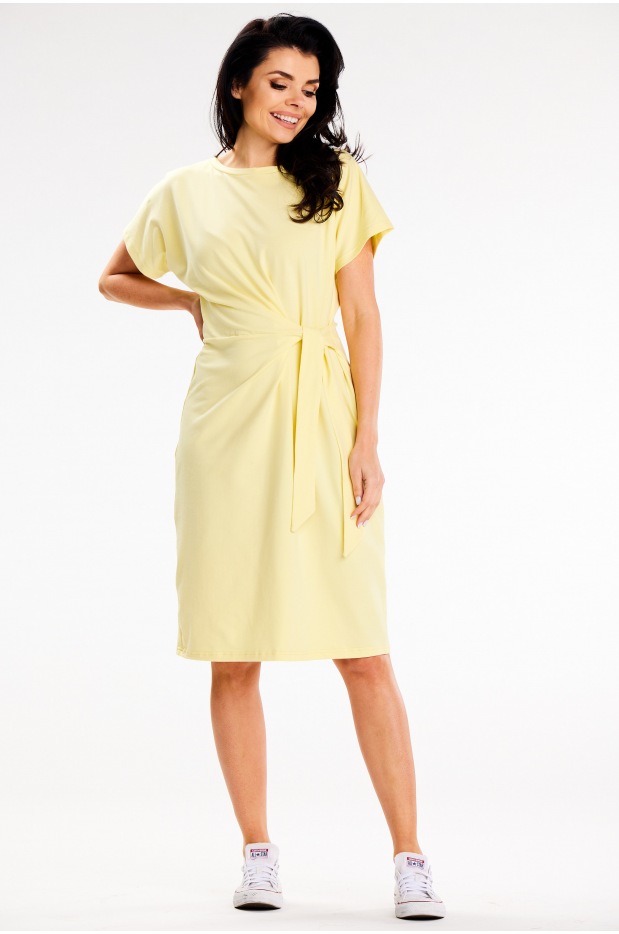 Sukienka M337 - Kolor/wzór: Żółty - tył