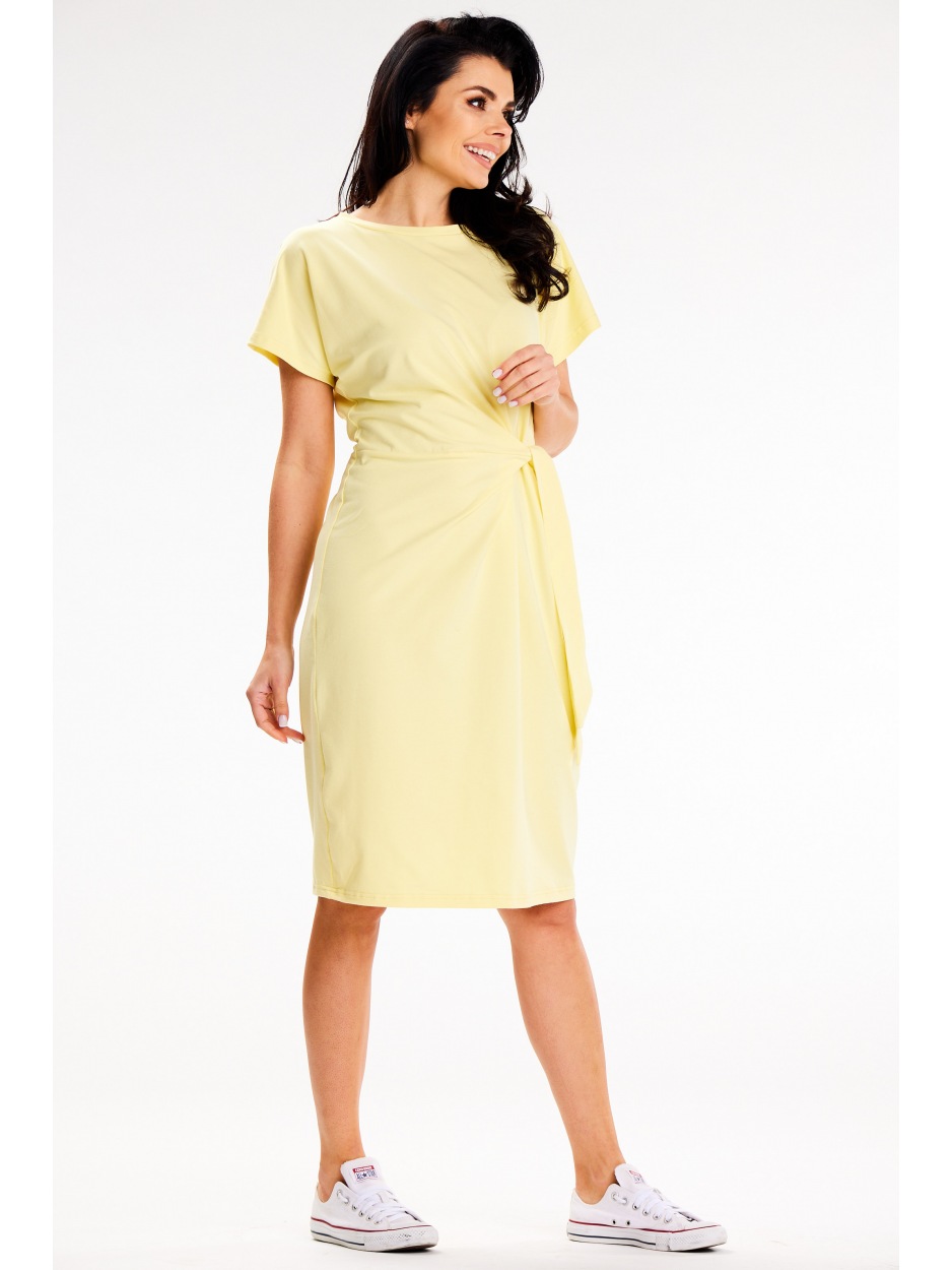 Sukienka M337 - Kolor/wzór: Żółty - przód