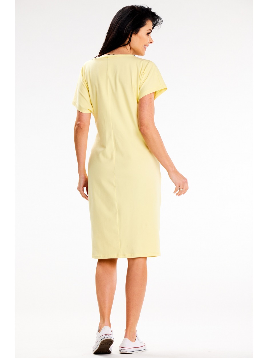 Sukienka M337 - Kolor/wzór: Żółty - bok