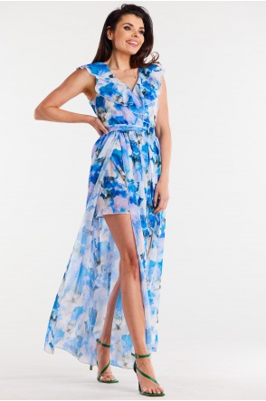 Sukienka A502 - Kolor/wzór: Niebieski