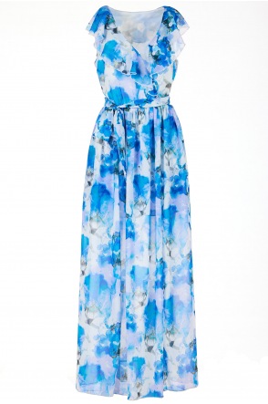 Sukienka A502 - Kolor/wzór: Niebieski