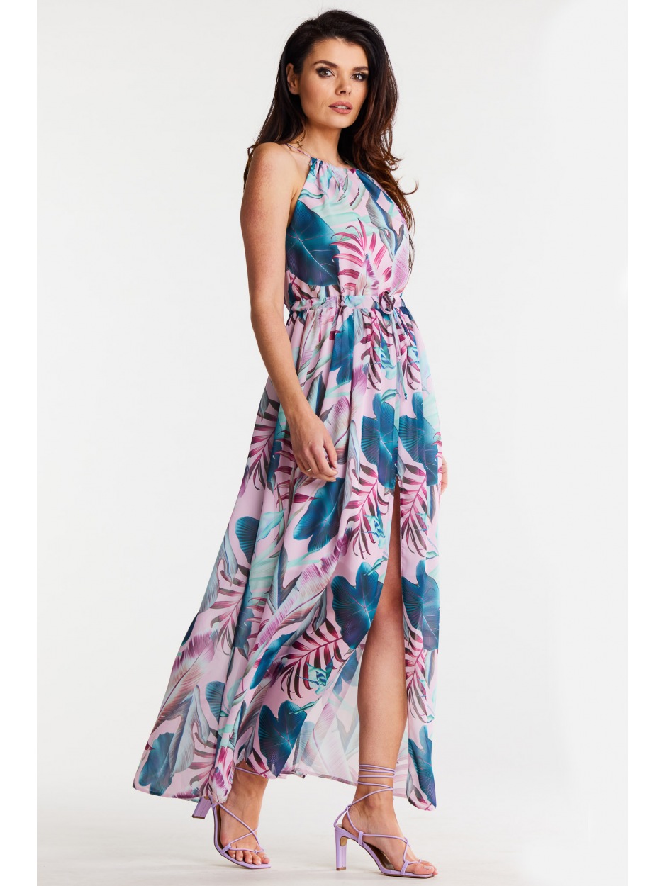 Sukienka A506 - Kolor/wzór: Tropikalny - lewo