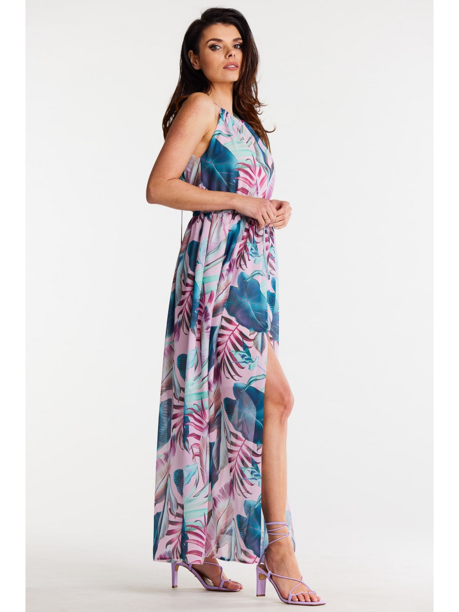 Sukienka A506 - Kolor/wzór: Tropikalny - prawo