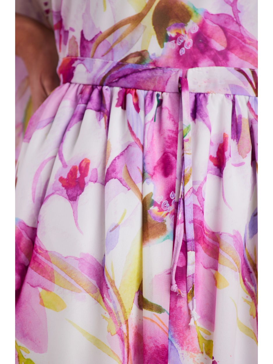Sukienka A506 - Kolor/wzór: Fioletowy - detal