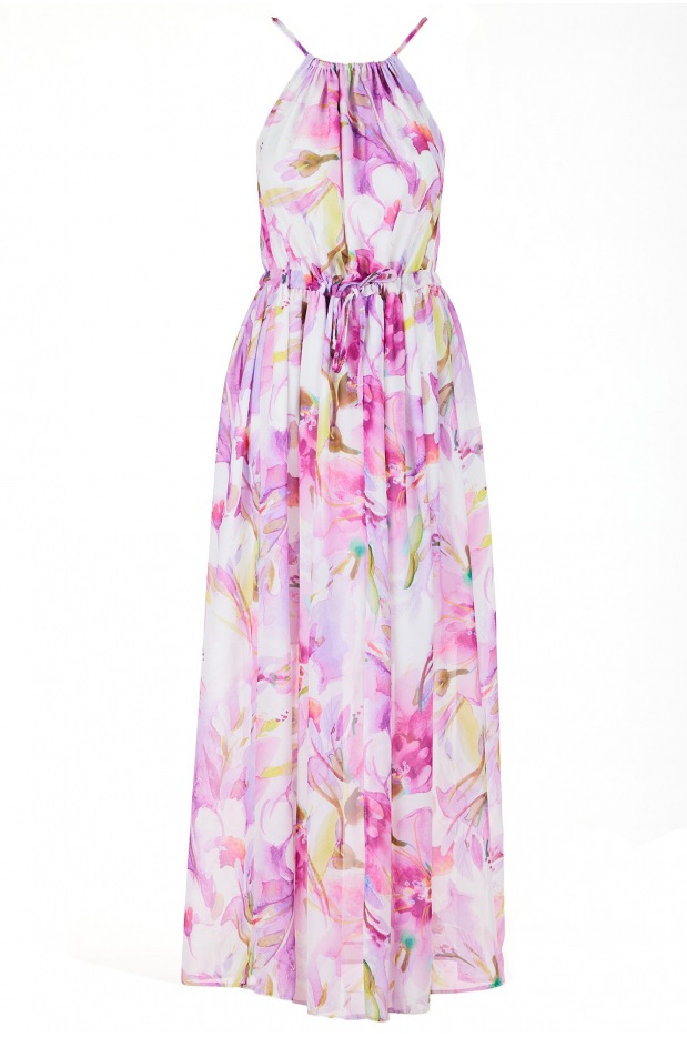 Sukienka A506 - Kolor/wzór: Fioletowy - tył