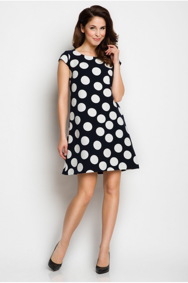 Sukienka A099 - Kolor/wzór: Granat