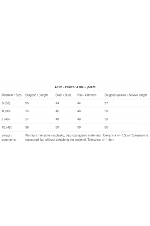 Żakiet A102 - Kolor/wzór: Biały