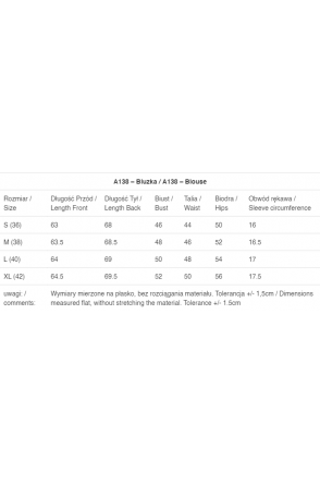 Bluzka A138 - Kolor/wzór: Ecru