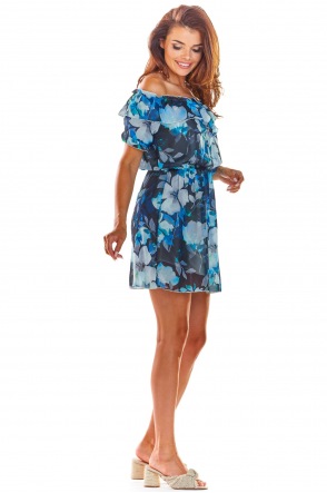 Sukienka A302 - Kolor/wzór: Granat