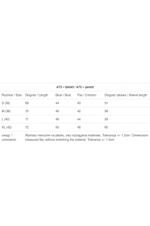 Żakiet A073 - Kolor/wzór: Czarny