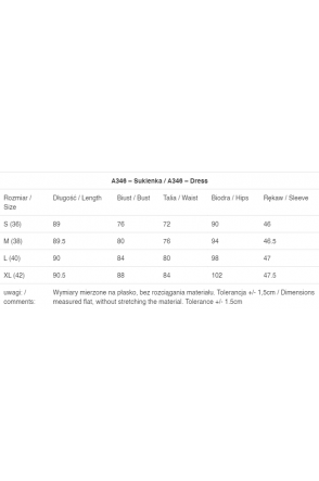 Sukienka A346 - Kolor/wzór: Czarny