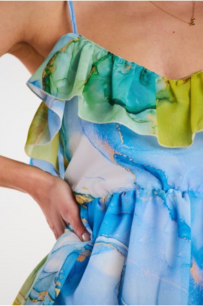 Sukienka A503 - Kolor/wzór: Morskie fale