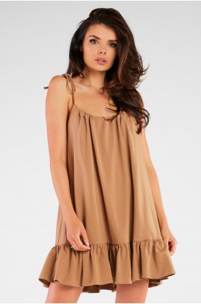 Sukienka M251 - Kolor/wzór: Beż