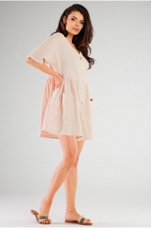 Sukienka M258 - Kolor/wzór: Beż