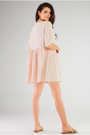 Sukienka M258 - Kolor/wzór: Beż