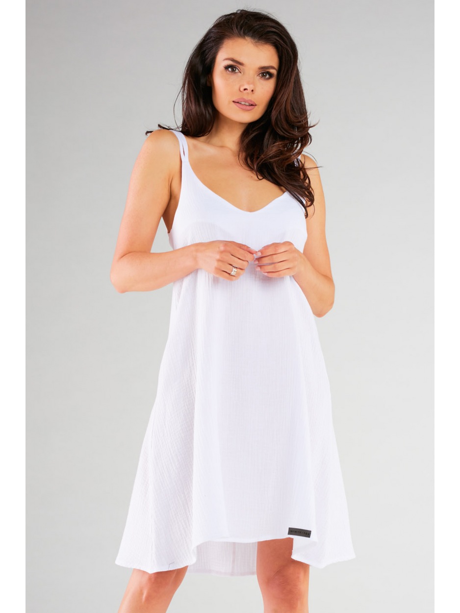 Sukienka M261 - Kolor/wzór: Biały - tył