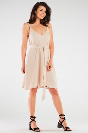 Sukienka M261 - Kolor/wzór: Beż