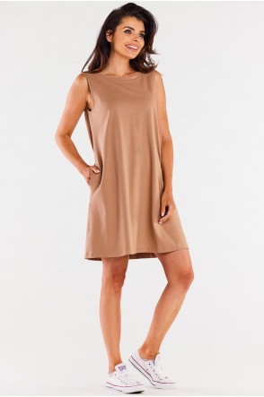 Sukienka M296 - Kolor/wzór: Beż