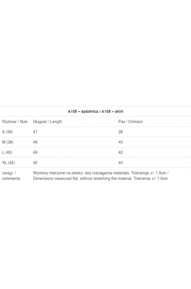 Spódnica A105 - Kolor/wzór: Pomarańcz