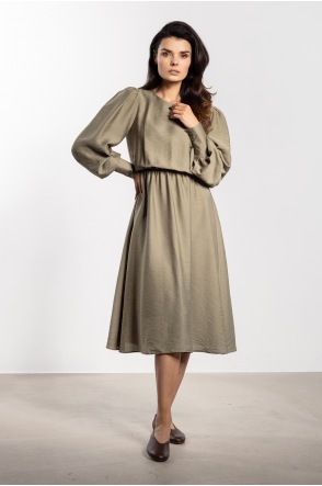 Luźna sukienka midi A732 - Kolor/wzór: Szałwiowy