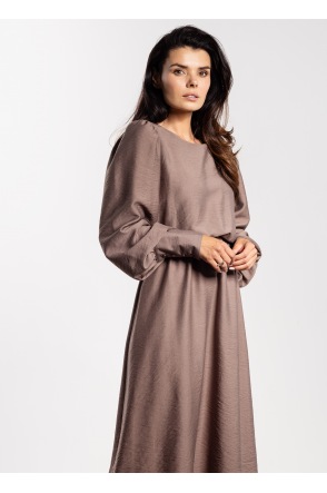 Luźna sukienka midi A732 - Kolor/wzór: Taupe