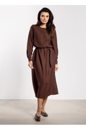 Sukienka A733 - Kolor/wzór: Czekoladowy