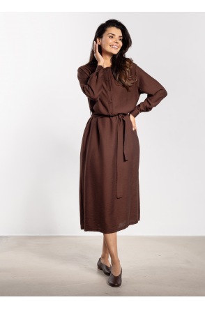 Sukienka A733 - Kolor/wzór: Czekoladowy