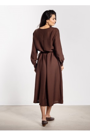 Sukienka A733 - Kolor/wzór: Czekoladowy