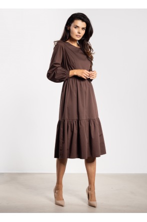 Sukienka A737 - Kolor/wzór: Czekoladowy