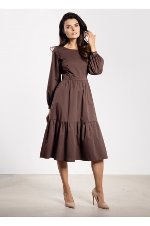 Sukienka A737 - Kolor/wzór: Czekoladowy