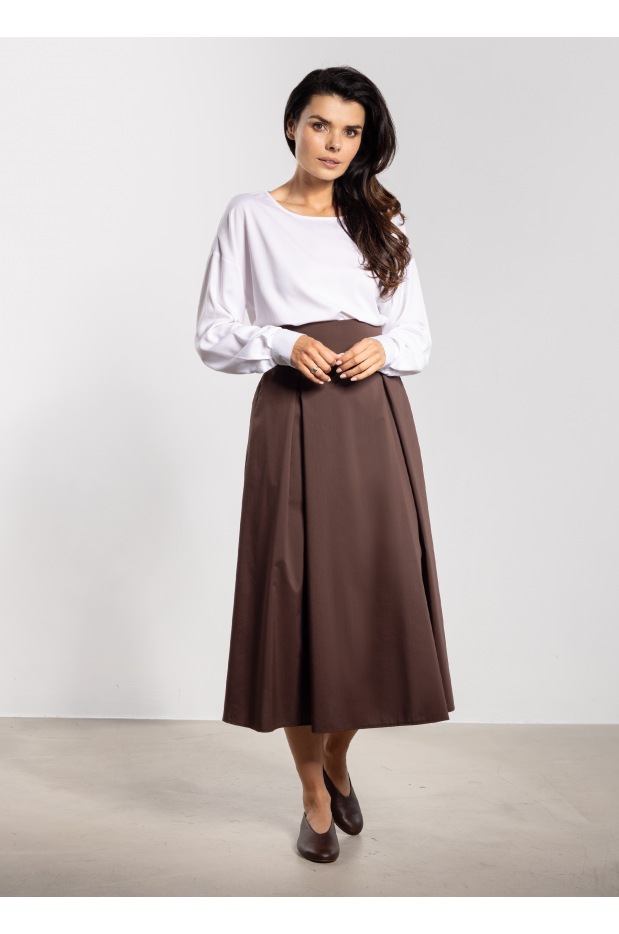 Spódnica A738 - Kolor/wzór: Czekoladowy