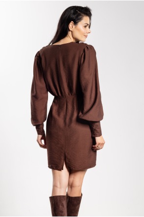 Sukienka A734 - Kolor/wzór: Czekoladowy