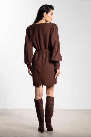 Sukienka A734 - Kolor/wzór: Czekoladowy