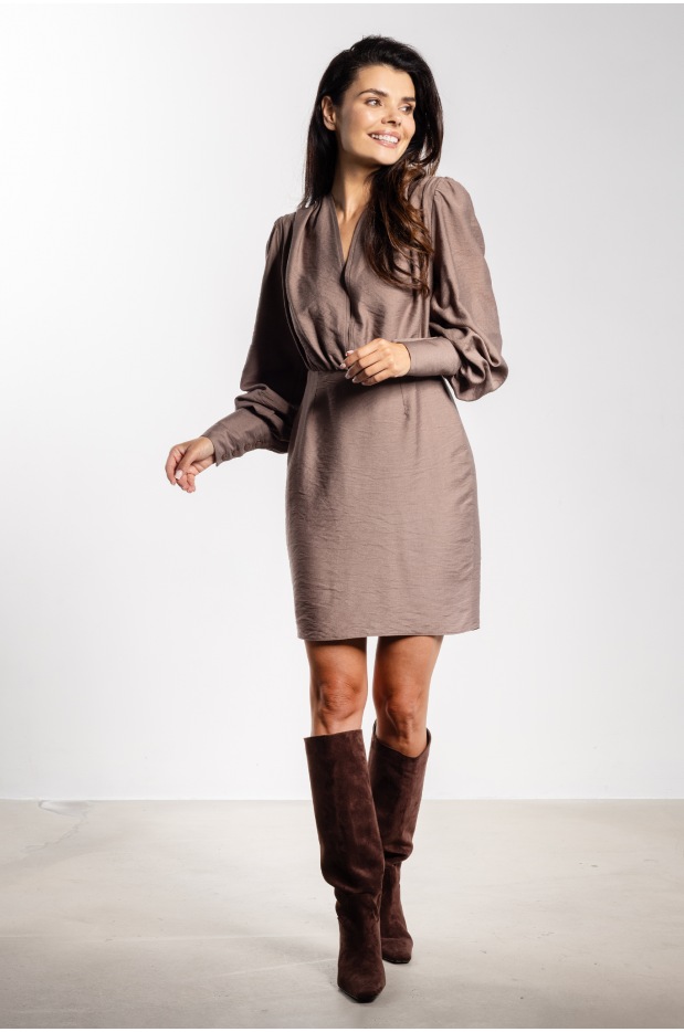 Sukienka A734 - Kolor/wzór: Taupe