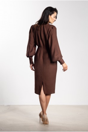 Sukienka A735 - Kolor/wzór: Czekoladowy