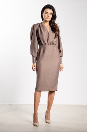 Sukienka A735 - Kolor/wzór: Taupe