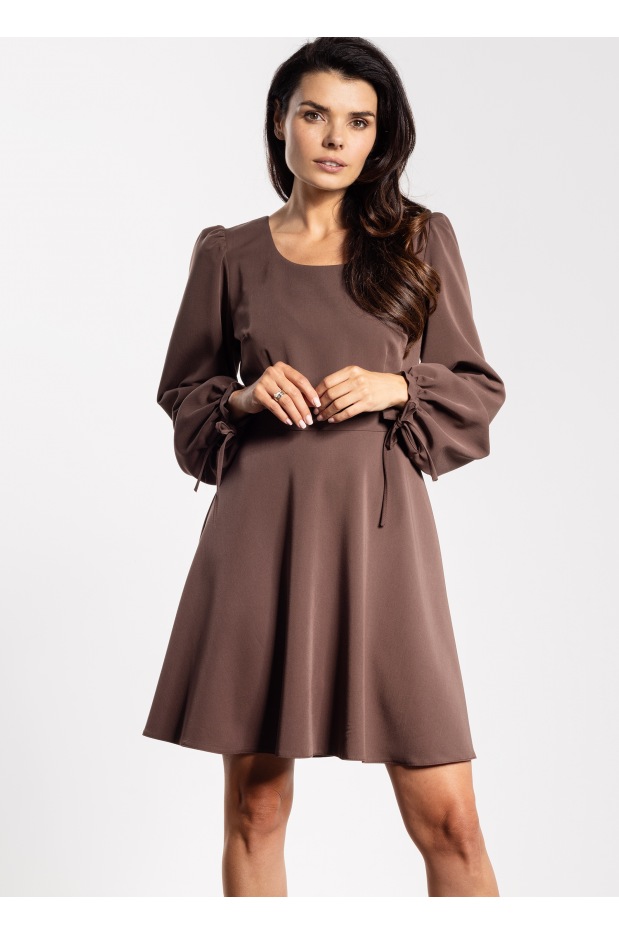 Sukienka A741 - Kolor/wzór: Czekoladowy