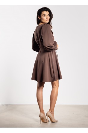 Sukienka A741 - Kolor/wzór: Czekoladowy