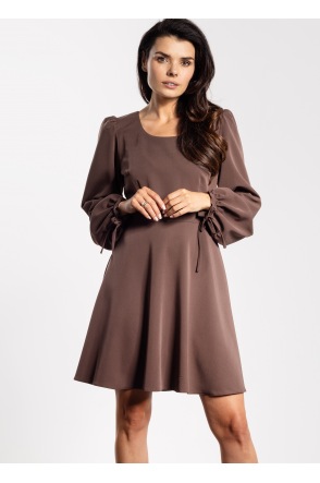 Sukienka A741 - Kolor/wzór: Czekoladowy