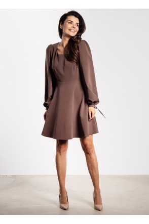 Sukienka A741 - Kolor/wzór: Czekoladowy