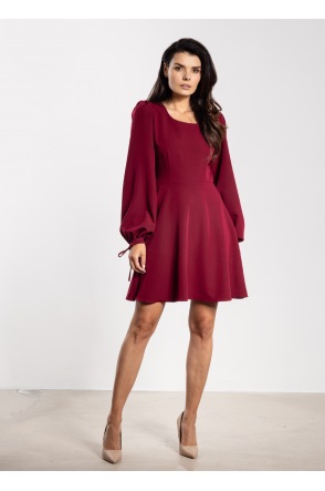 Sukienka A741 - Kolor/wzór: Bordo