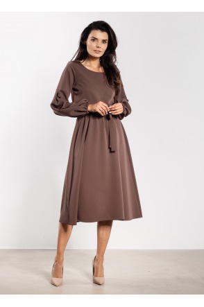 Sukienka A742 - Kolor/wzór: Czekoladowy