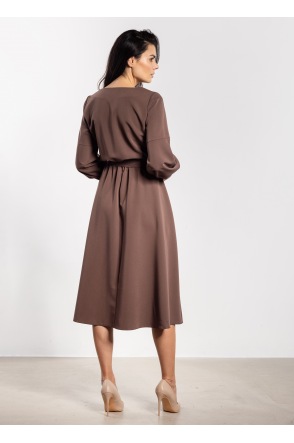 Sukienka A742 - Kolor/wzór: Czekoladowy