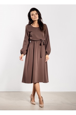 Sukienka A742 - Kolor/wzór: Czekoladowy