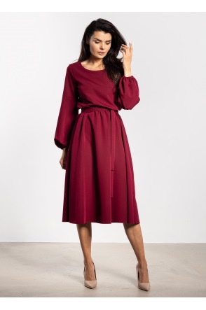 Sukienka A742 - Kolor/wzór: Bordo