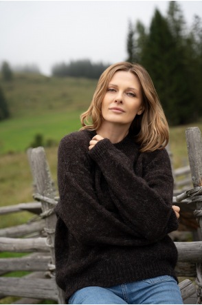 Sweter A757 - Kolor/wzór: Czekoladowy