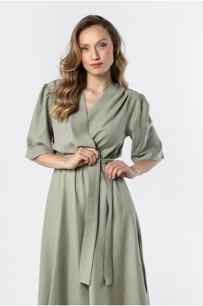 A761 Sukienka - Kolor/wzór: Szałwiowy